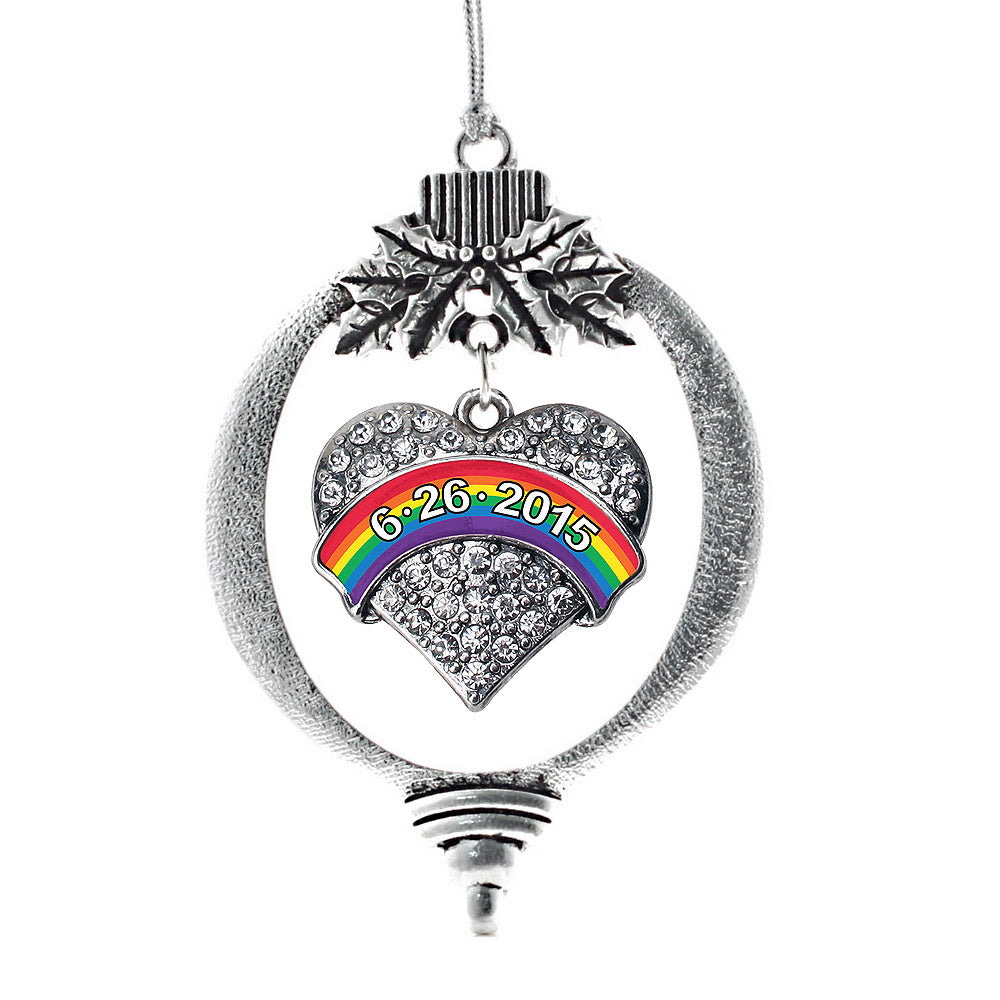 Marriage Equality Pave Heart Charm Christmas / Holiday Ornament