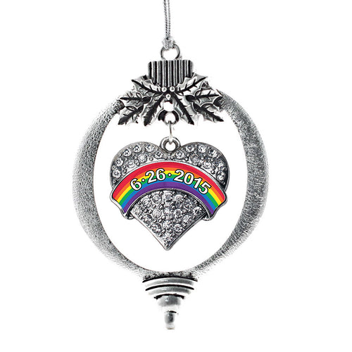 Marriage Equality Pave Heart Charm Christmas / Holiday Ornament