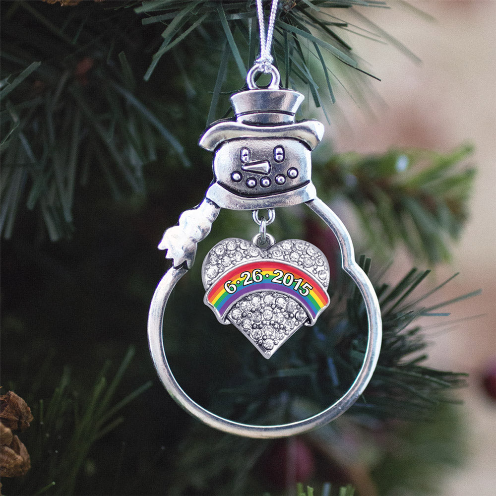 Marriage Equality Pave Heart Charm Christmas / Holiday Ornament