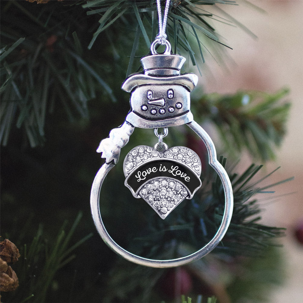 Love is Love Pave Heart Charm Christmas / Holiday Ornament