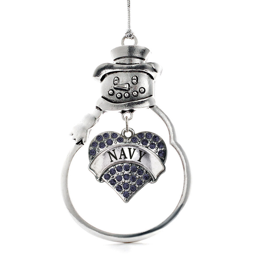 Navy Pave Heart Charm Christmas / Holiday Ornament