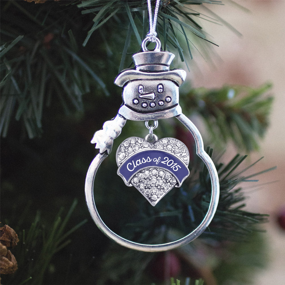 Navy Class of 2015 Pave Heart Charm Christmas / Holiday Ornament