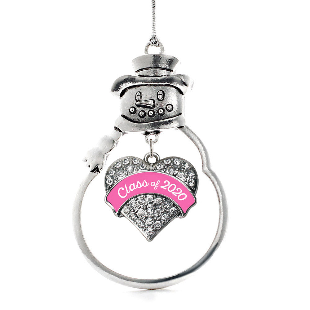 Pink Class of 2020 Pave Heart Charm Christmas / Holiday Ornament