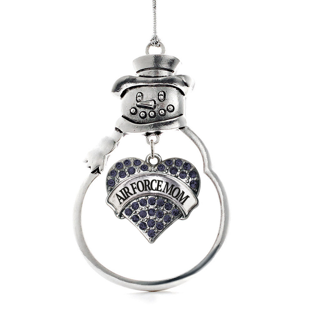 Air Force Mom Pave Heart Charm Christmas / Holiday Ornament