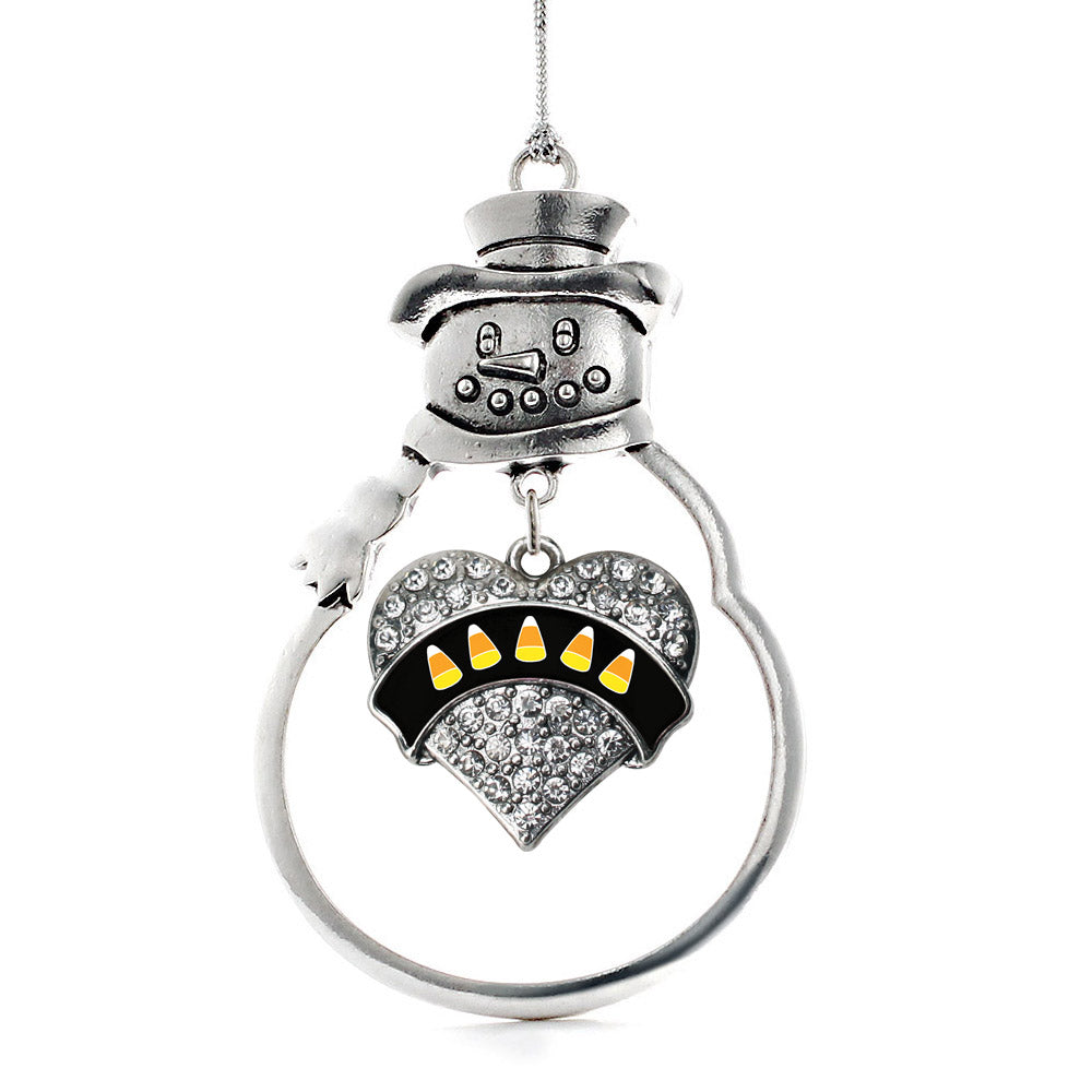 Candy Corn Pave Heart Charm Christmas / Holiday Ornament