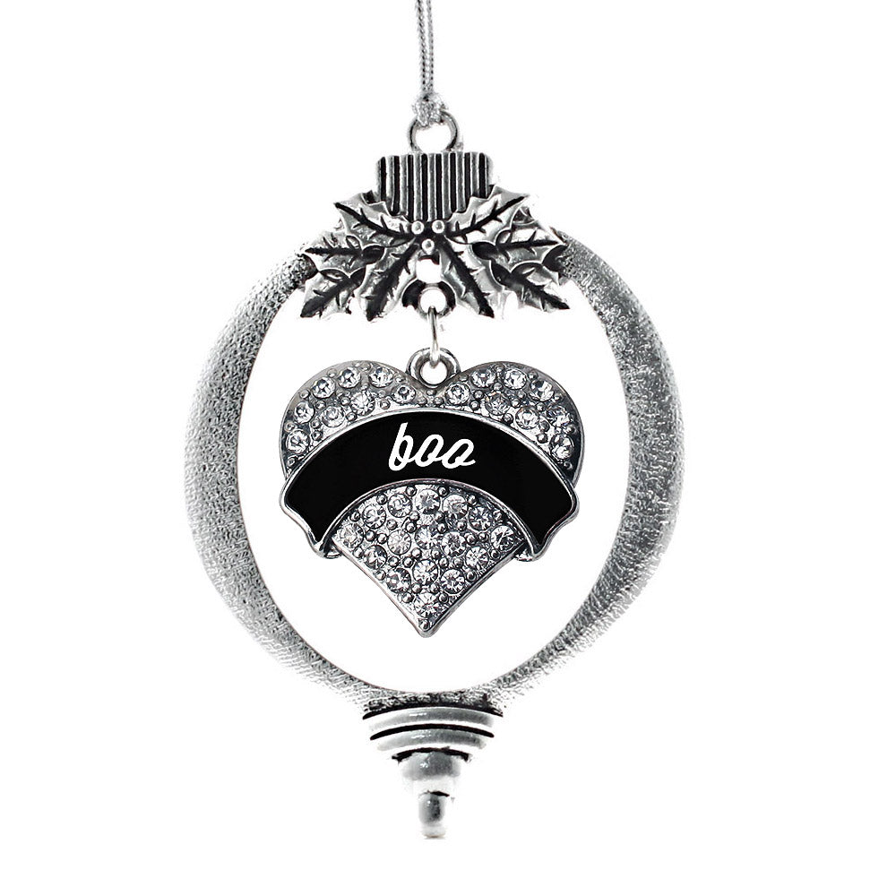 Boo Pave Heart Charm Christmas / Holiday Ornament