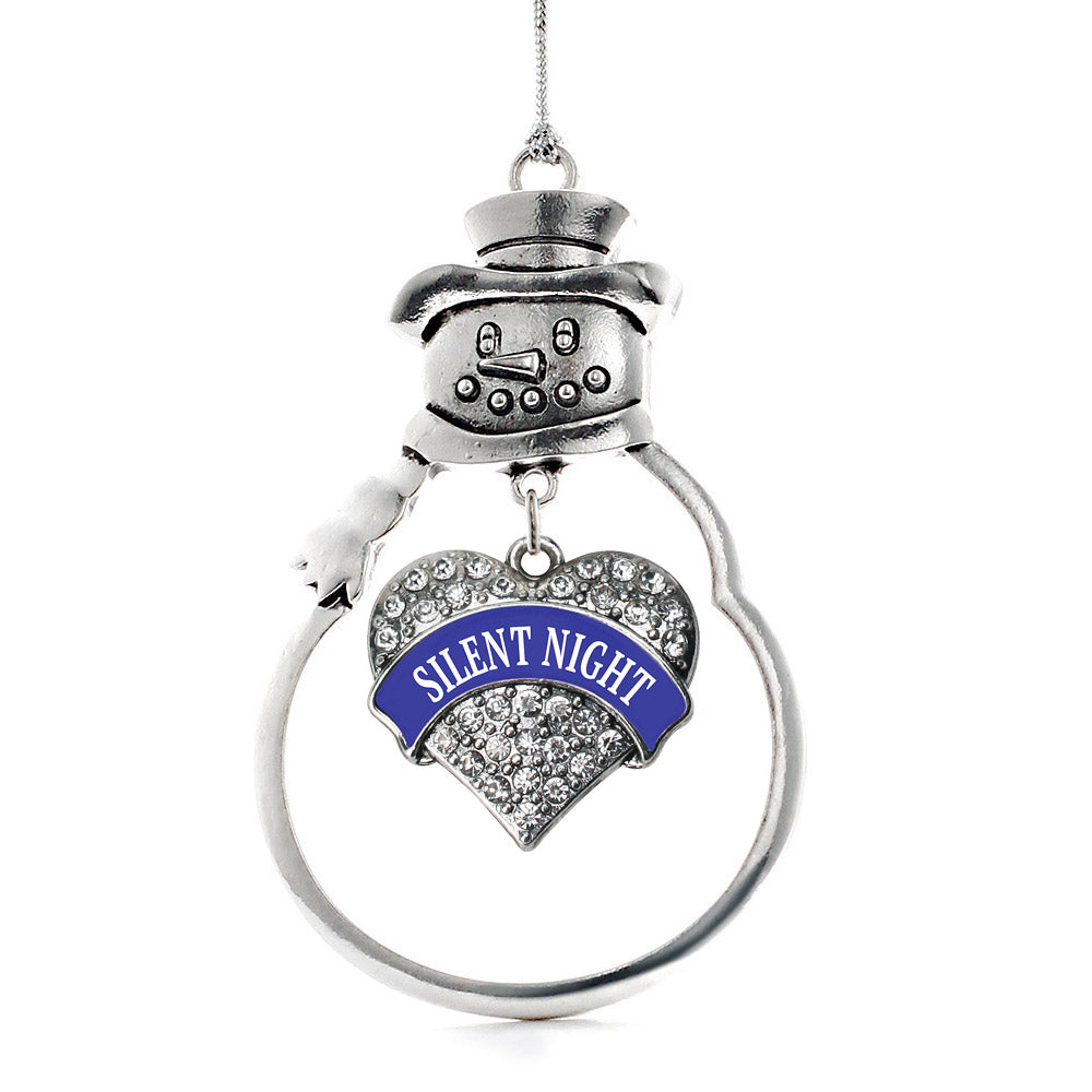 Silent Night Pave Heart Charm Christmas / Holiday Ornament