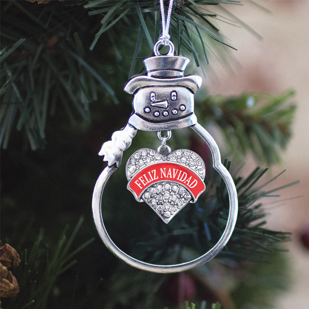 Feliz Navidad Pave Heart Charm Christmas / Holiday Ornament