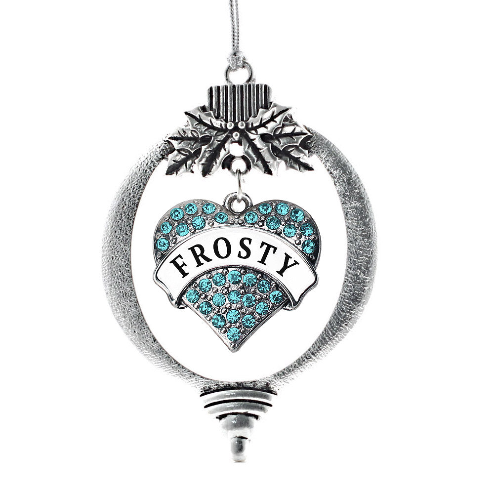 Frosty Pave Heart Charm Christmas / Holiday Ornament