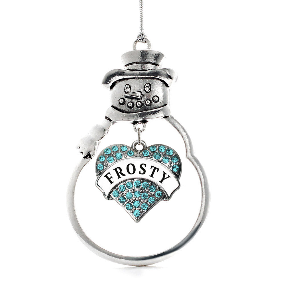 Frosty Pave Heart Charm Christmas / Holiday Ornament