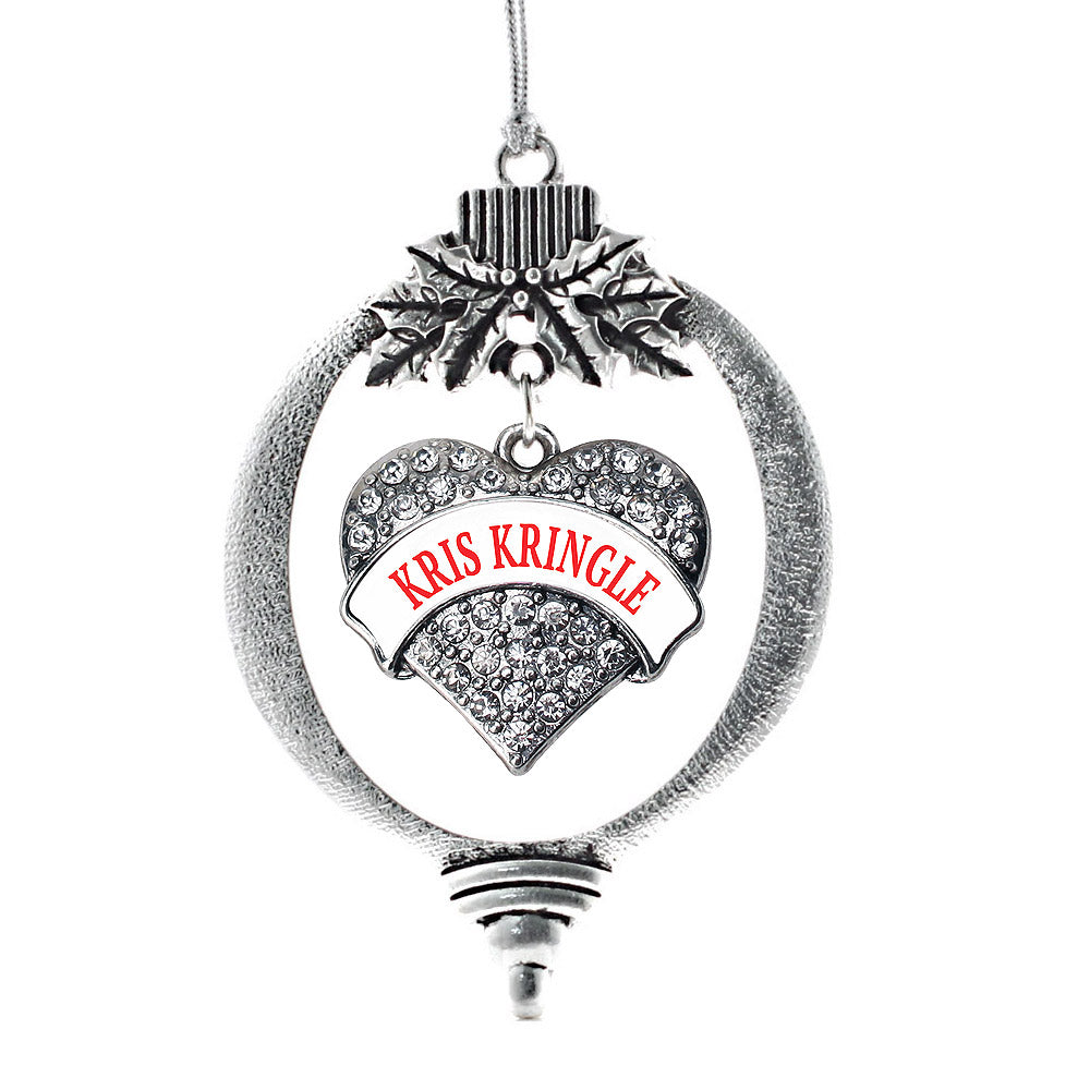 Kris Kringle Pave Heart Charm Christmas / Holiday Ornament