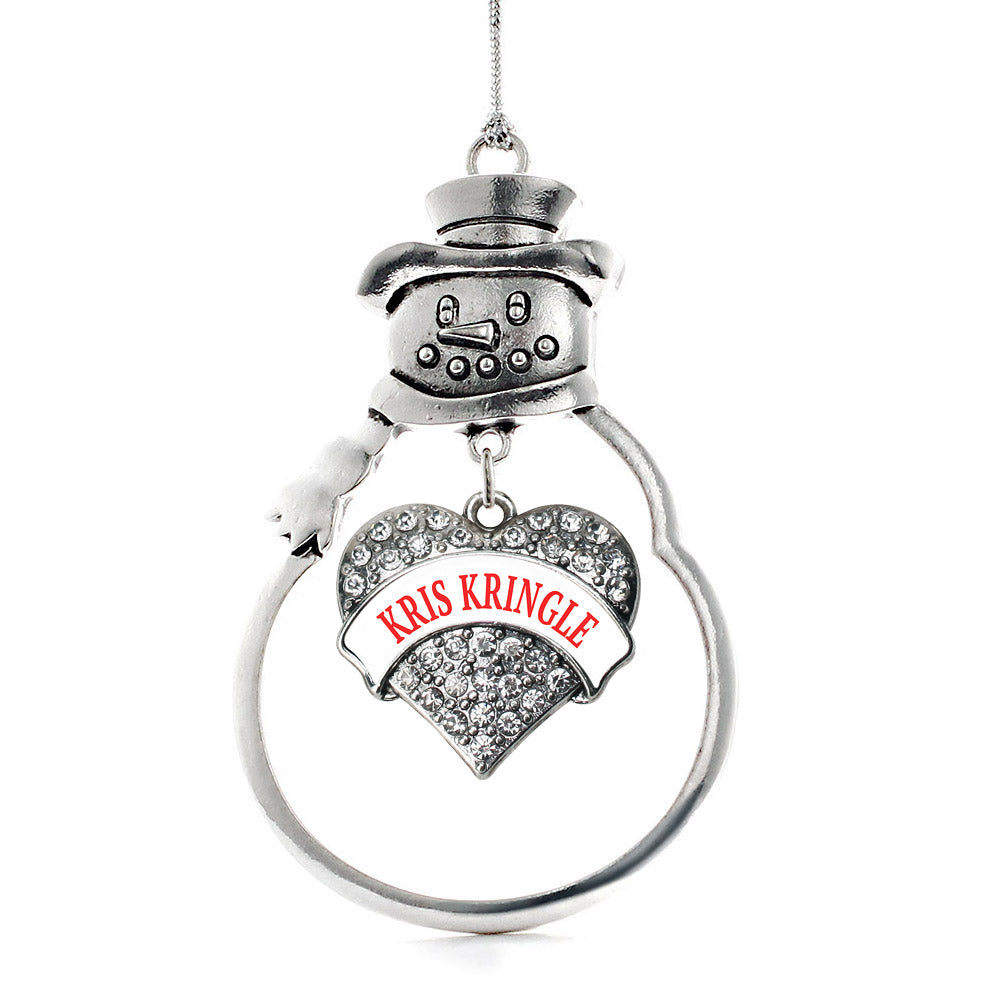 Kris Kringle Pave Heart Charm Christmas / Holiday Ornament