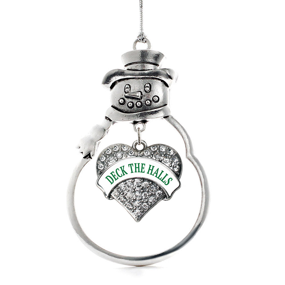 Deck the Halls Pave Heart Charm Christmas / Holiday Ornament