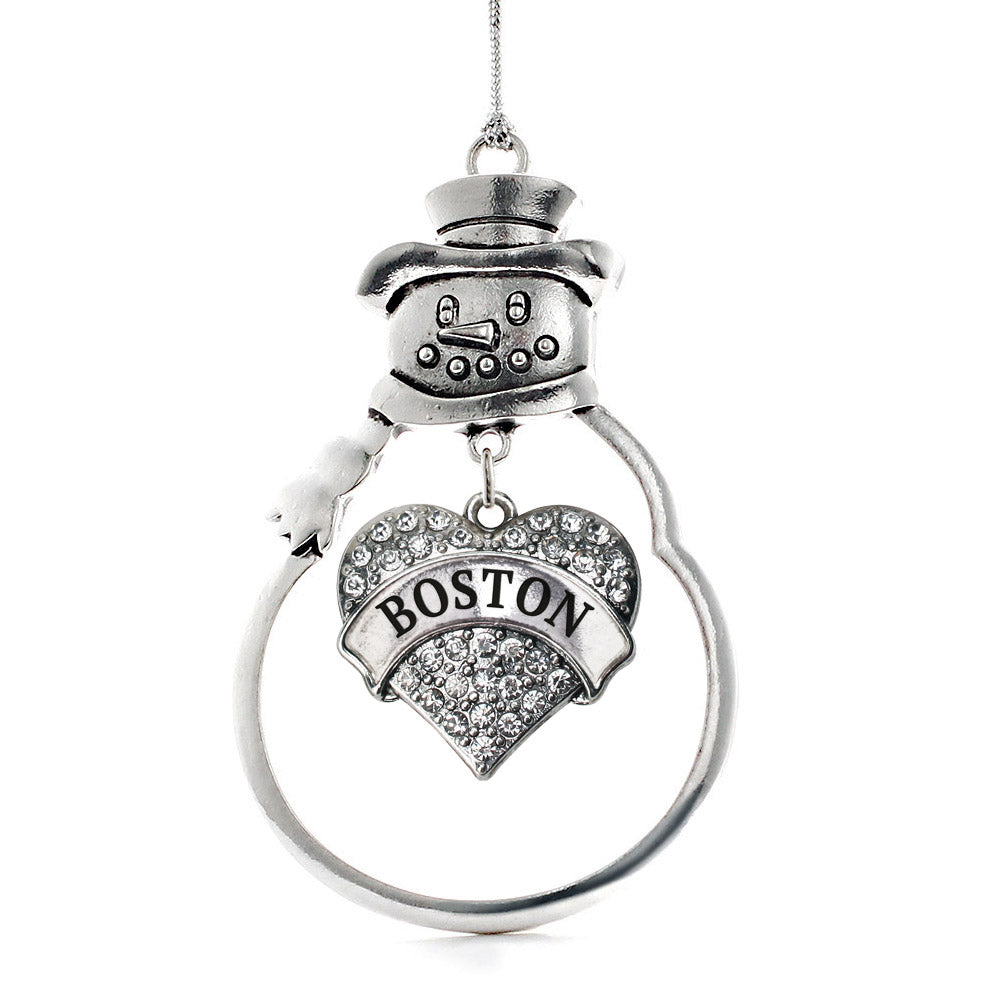 Boston Pave Heart Charm Christmas / Holiday Ornament