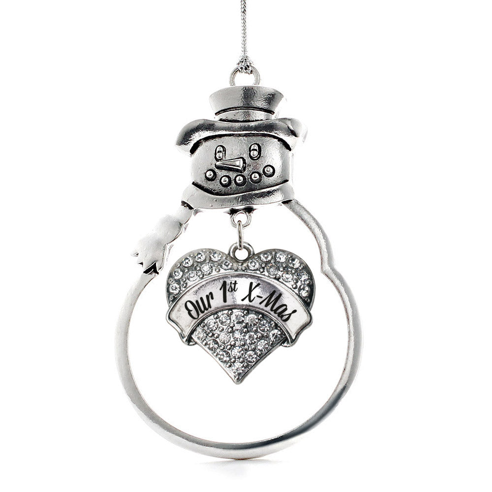 Our First X-Mas Pave Heart Charm Christmas / Holiday Ornament
