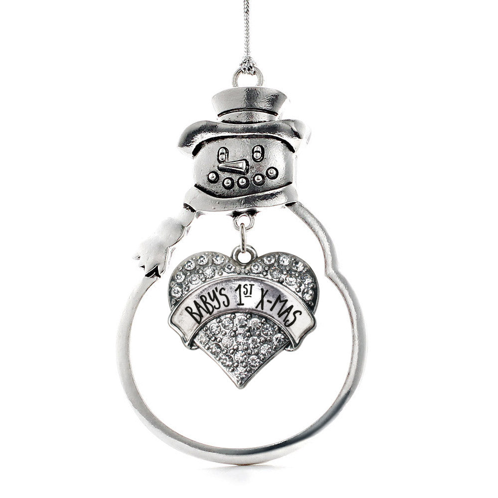 Baby's First X-Mas Pave Heart Charm Christmas / Holiday Ornament