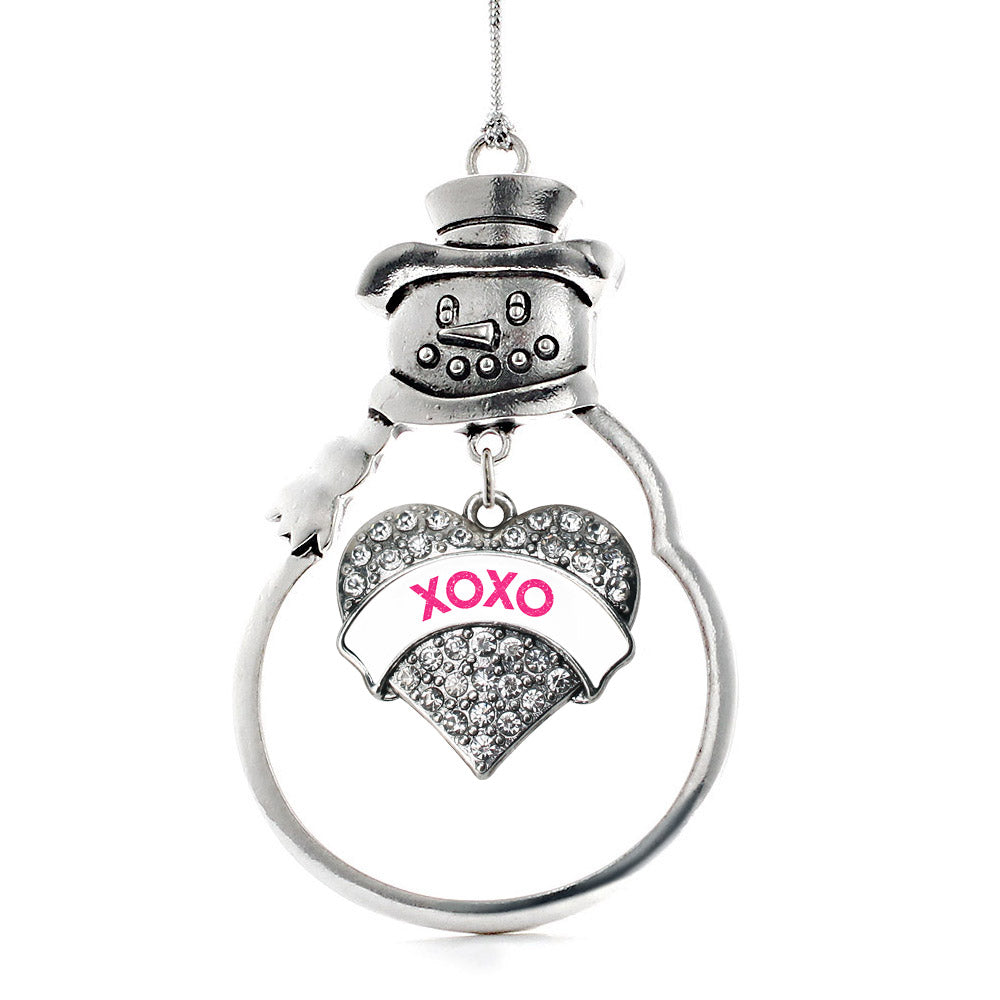 XOXO White Candy Pave Heart Charm Christmas / Holiday Ornament
