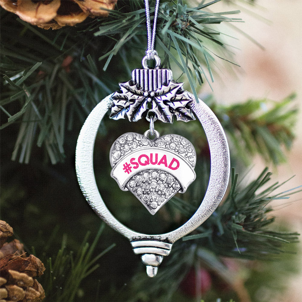 #SQUAD White Candy Pave Heart Charm Christmas / Holiday Ornament