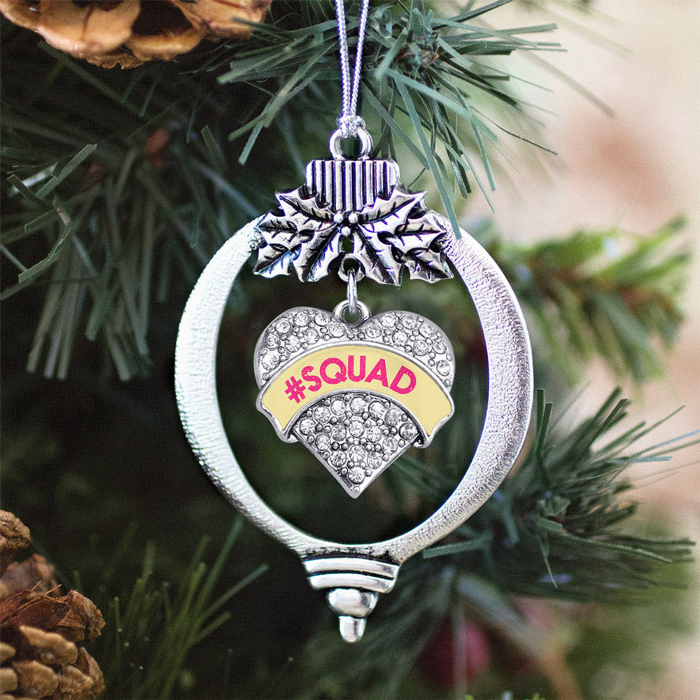 #SQUAD Yellow Candy Pave Heart Charm Christmas / Holiday Ornament