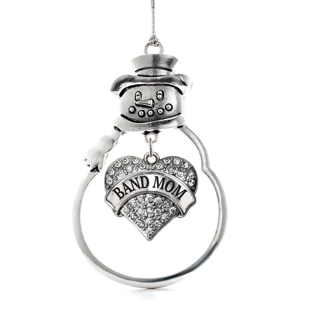 Band Mom Pave Heart Charm Christmas / Holiday Ornament