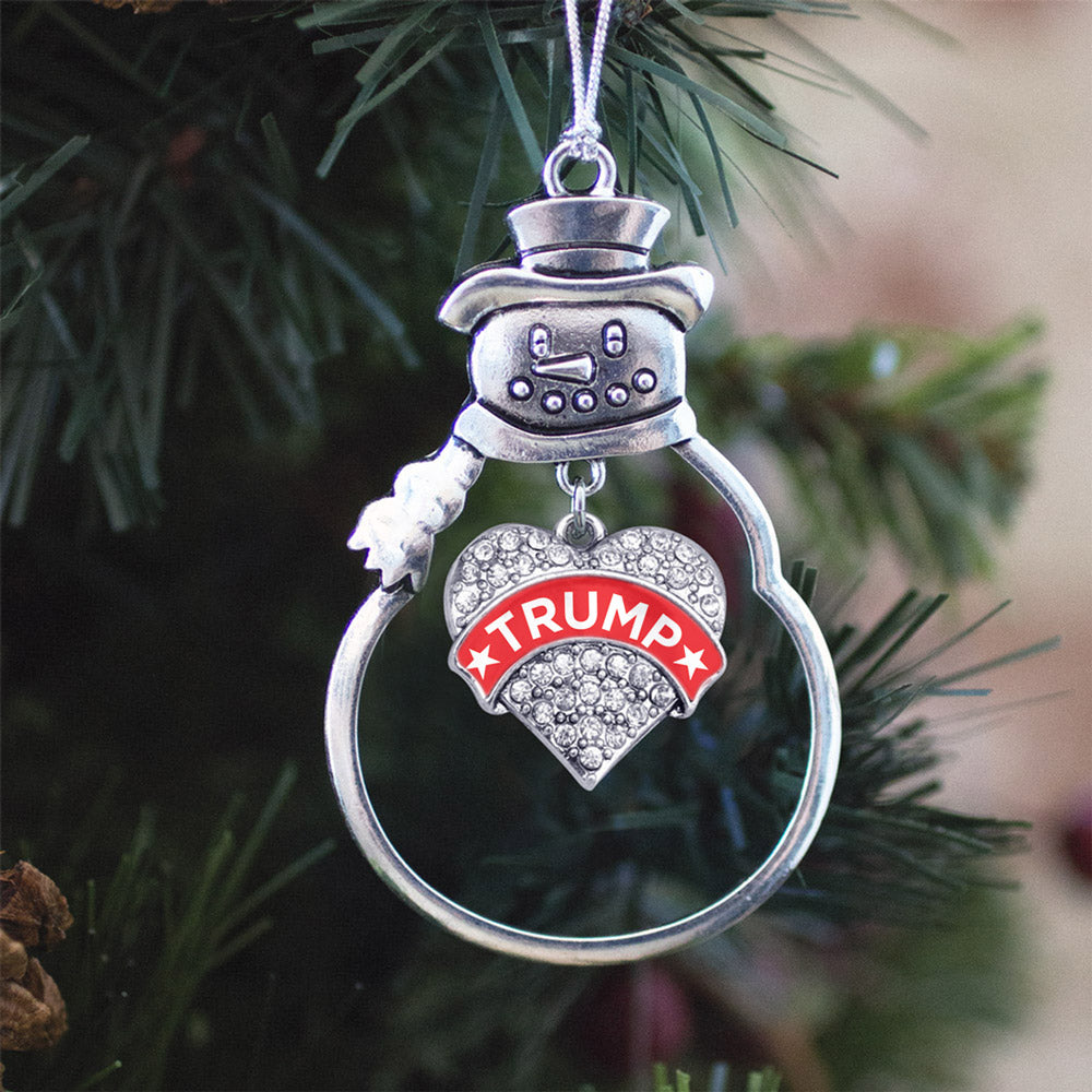 Trump Supporter Pave Heart Charm Christmas / Holiday Ornament