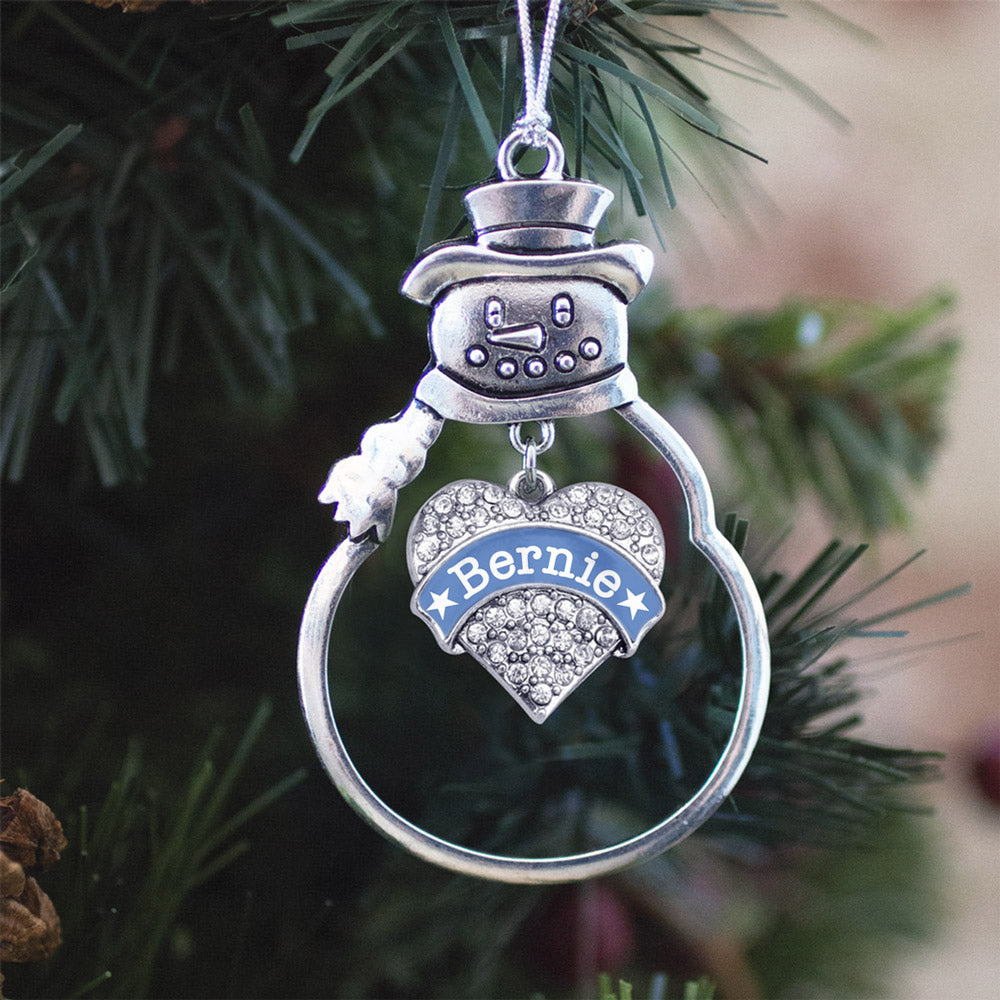 Bernie Supporter Pave Heart Charm Christmas / Holiday Ornament
