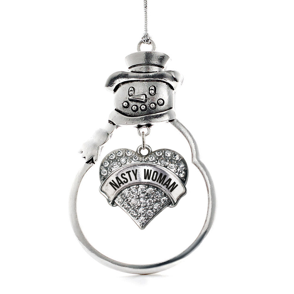 Nasty Woman Pave Heart Charm Christmas / Holiday Ornament