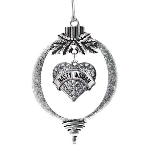 Nasty Woman Pave Heart Charm Christmas / Holiday Ornament