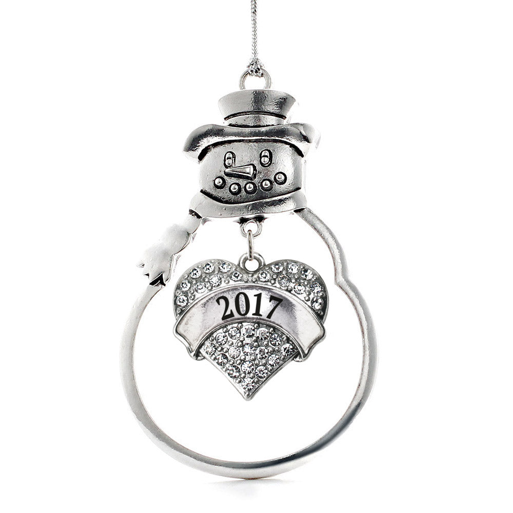 2017 Pave Heart Charm Christmas / Holiday Ornament