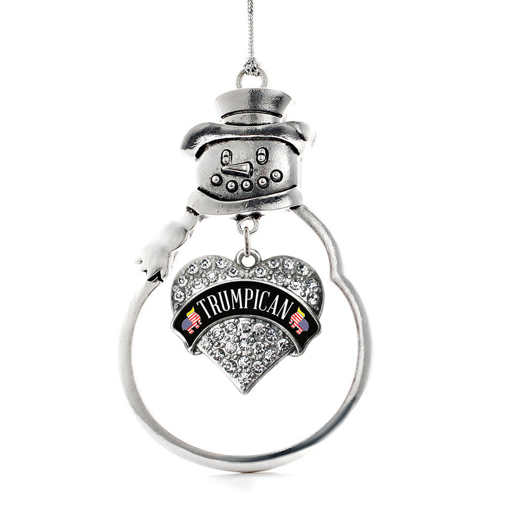 Trumpican Pave Heart Charm Christmas / Holiday Ornament