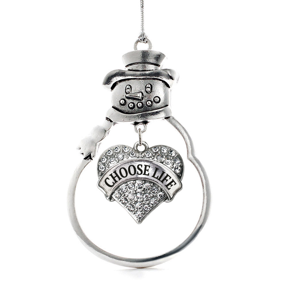 Choose Life Pave Heart Charm Christmas / Holiday Ornament