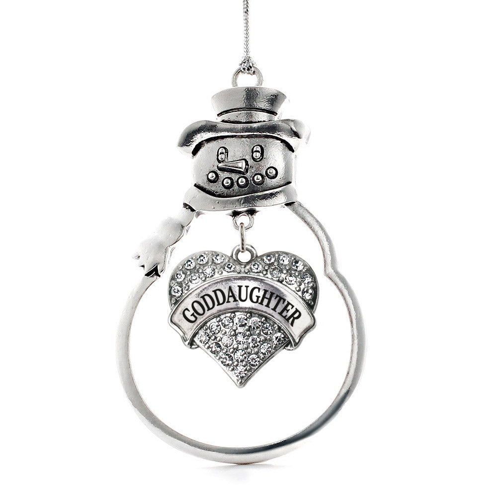 Goddaughter Pave Heart Charm Christmas / Holiday Ornament