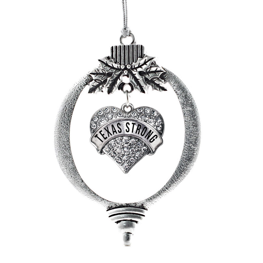 Texas Strong Pave Heart Charm Christmas / Holiday Ornament