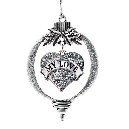 My Love Pave Heart Charm Christmas / Holiday Ornament