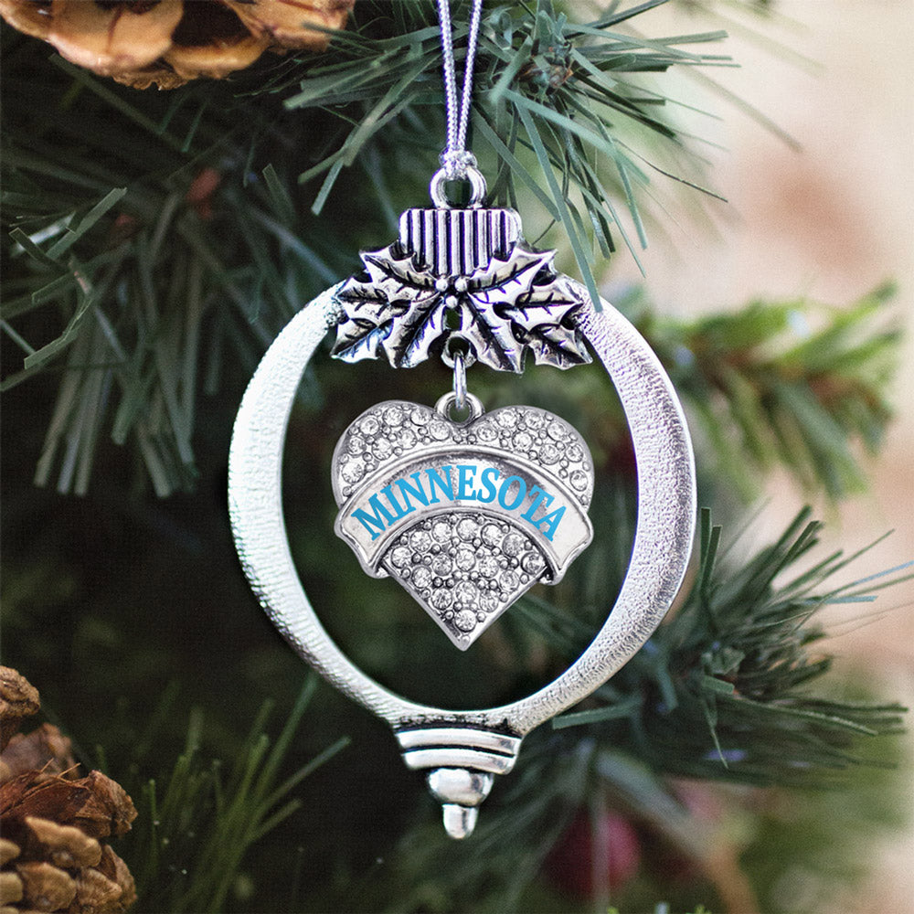 Minnesota Pave Heart Charm Christmas / Holiday Ornament