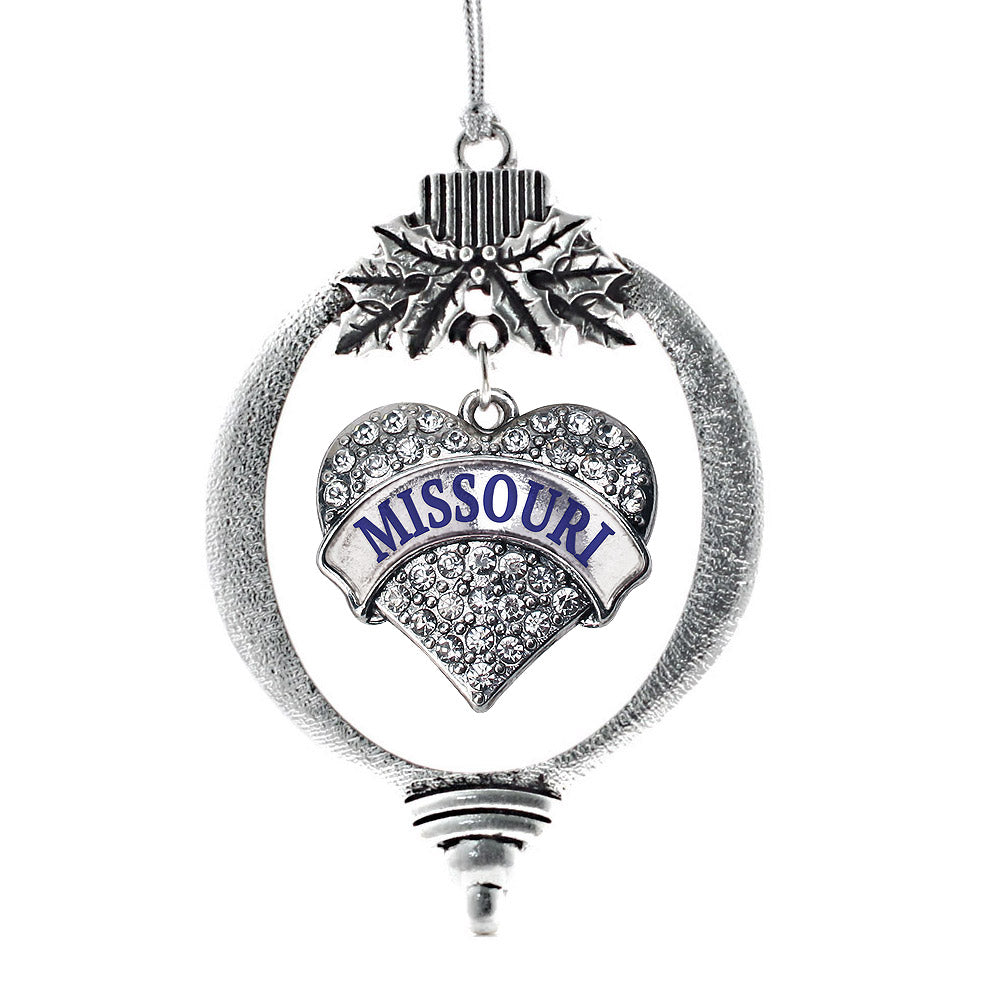 Missouri Pave Heart Charm Christmas / Holiday Ornament