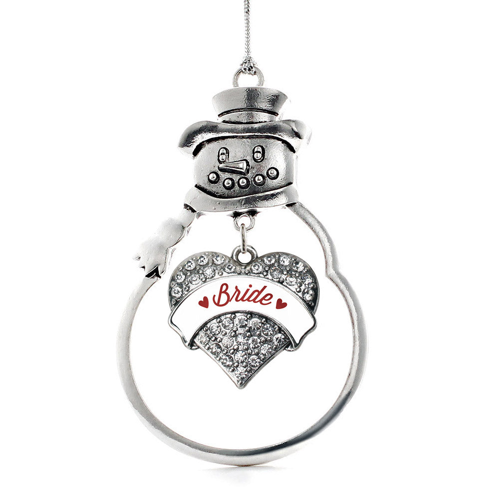 Crimson Red Bride Pave Heart Charm Christmas / Holiday Ornament