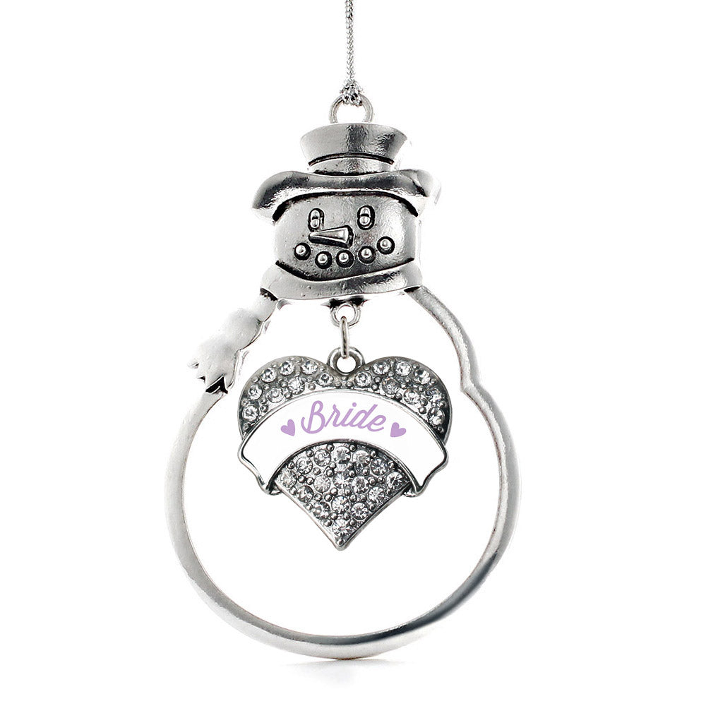 Lavender Bride Pave Heart Charm Christmas / Holiday Ornament