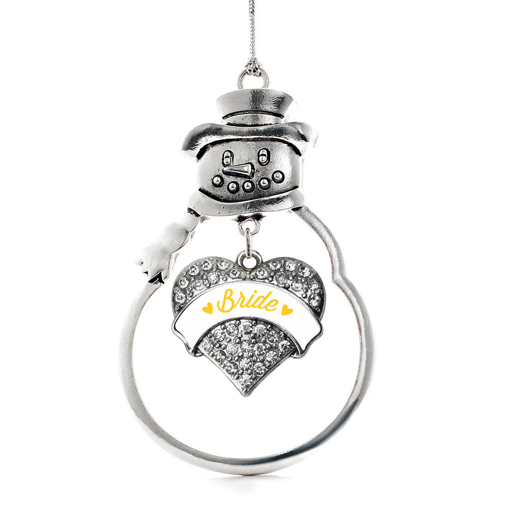 Marigold Bride Pave Heart Charm Christmas / Holiday Ornament