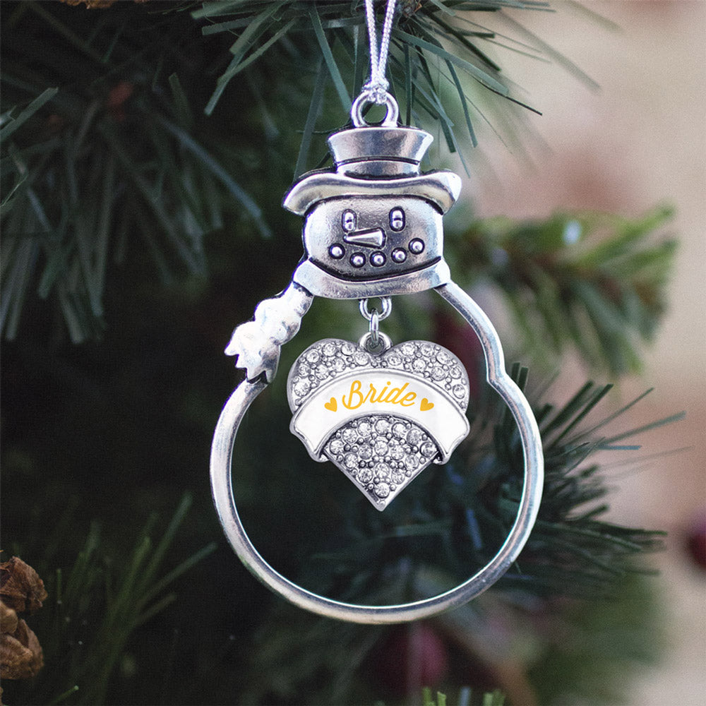 Marigold Bride Pave Heart Charm Christmas / Holiday Ornament