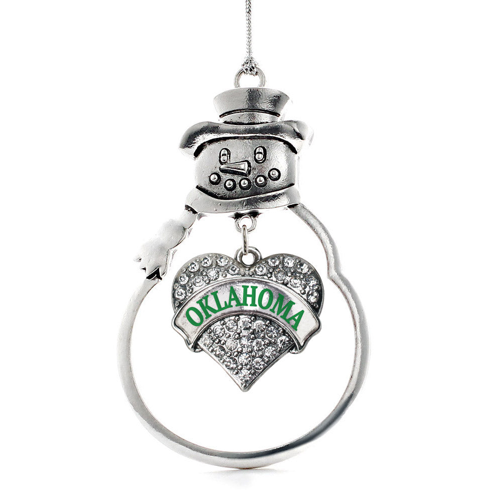Oklahoma Pave Heart Charm Christmas / Holiday Ornament
