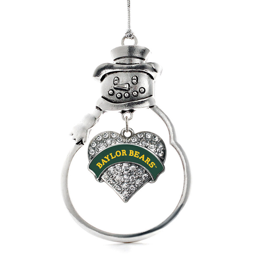 Baylor Bears Pave Heart Charm Christmas / Holiday Ornament