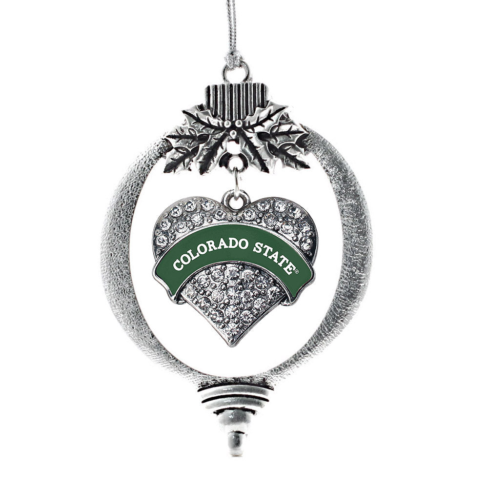 Colorado State University Pave Heart Charm Christmas / Holiday Ornament