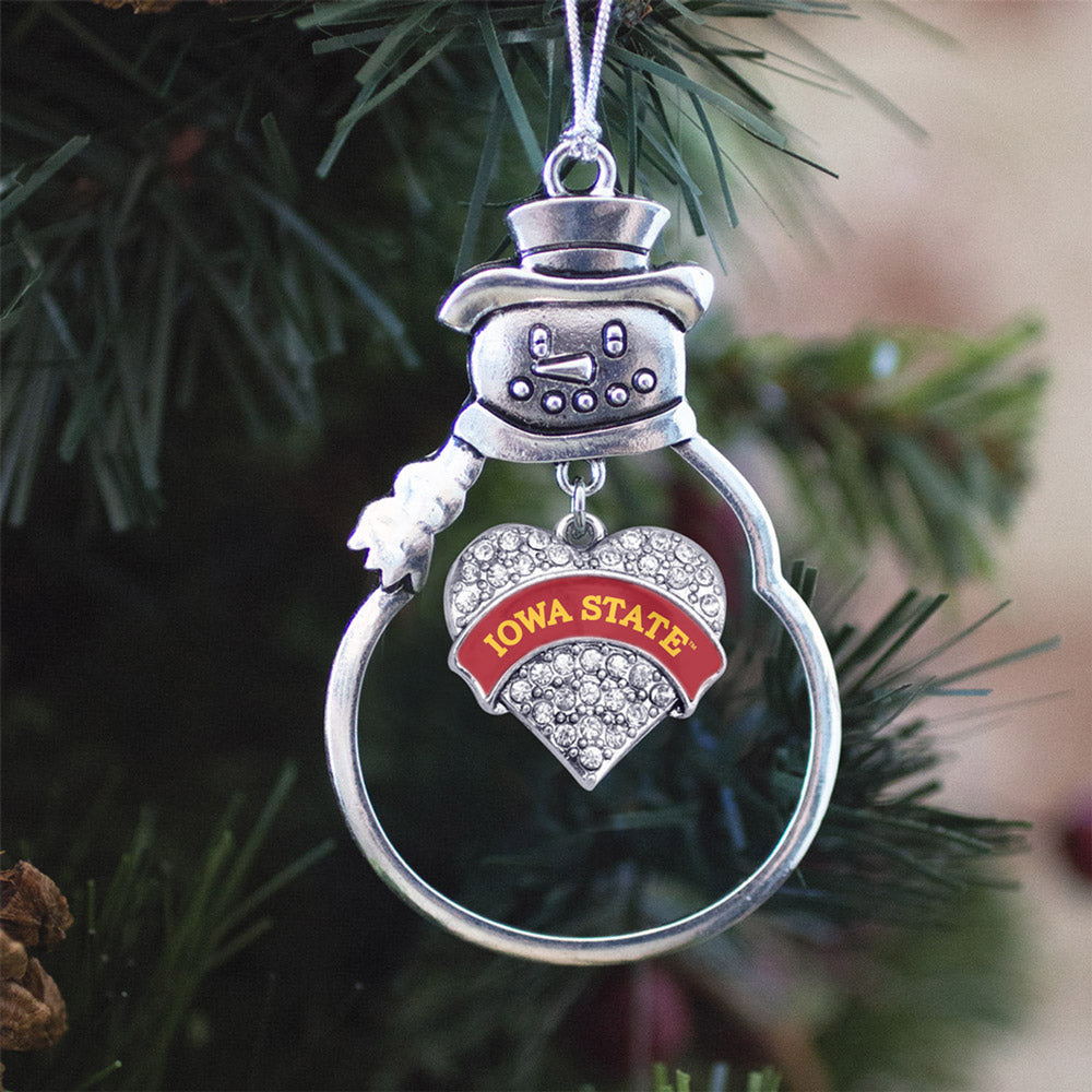 Iowa State University Pave Heart Charm Christmas / Holiday Ornament