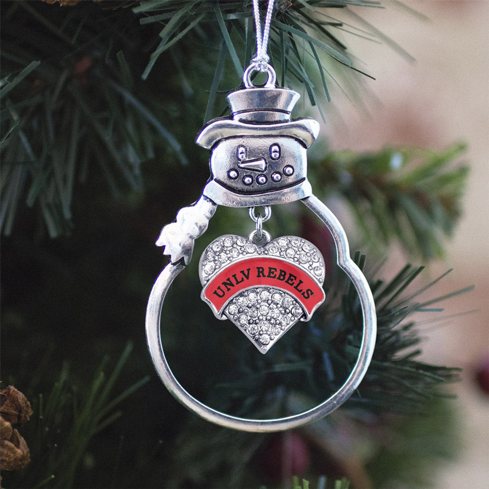 UNLV Rebels Pave Heart Charm Christmas / Holiday Ornament