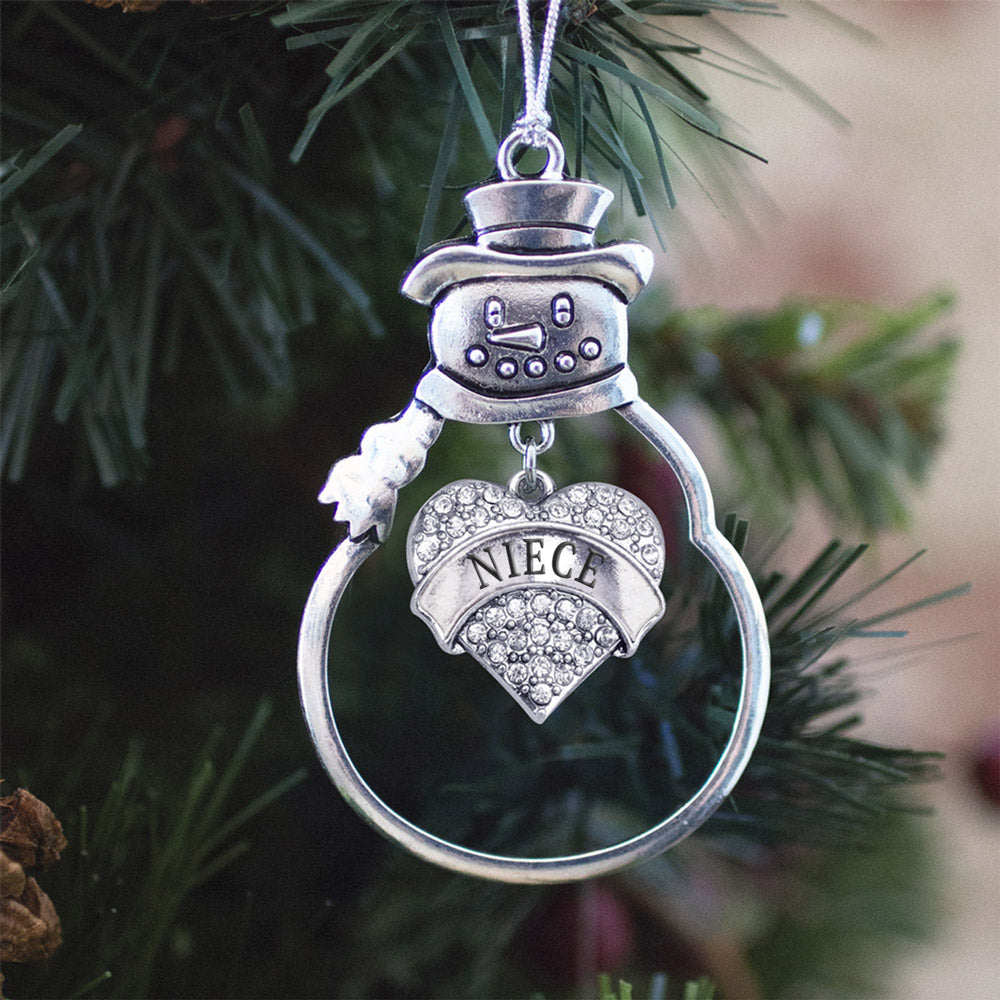 Niece Pave Heart Charm Christmas / Holiday Ornament