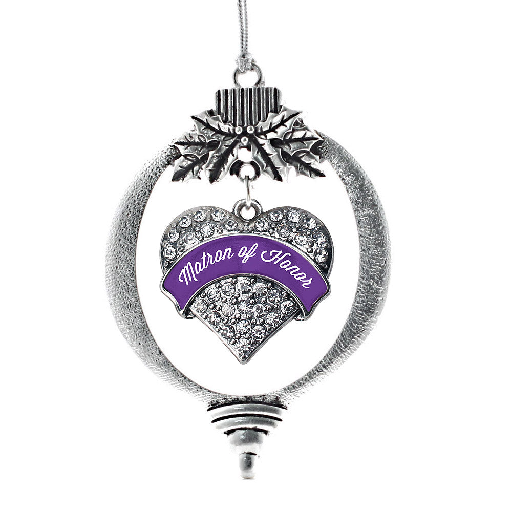 Purple Matron Pave Heart Charm Christmas / Holiday Ornament