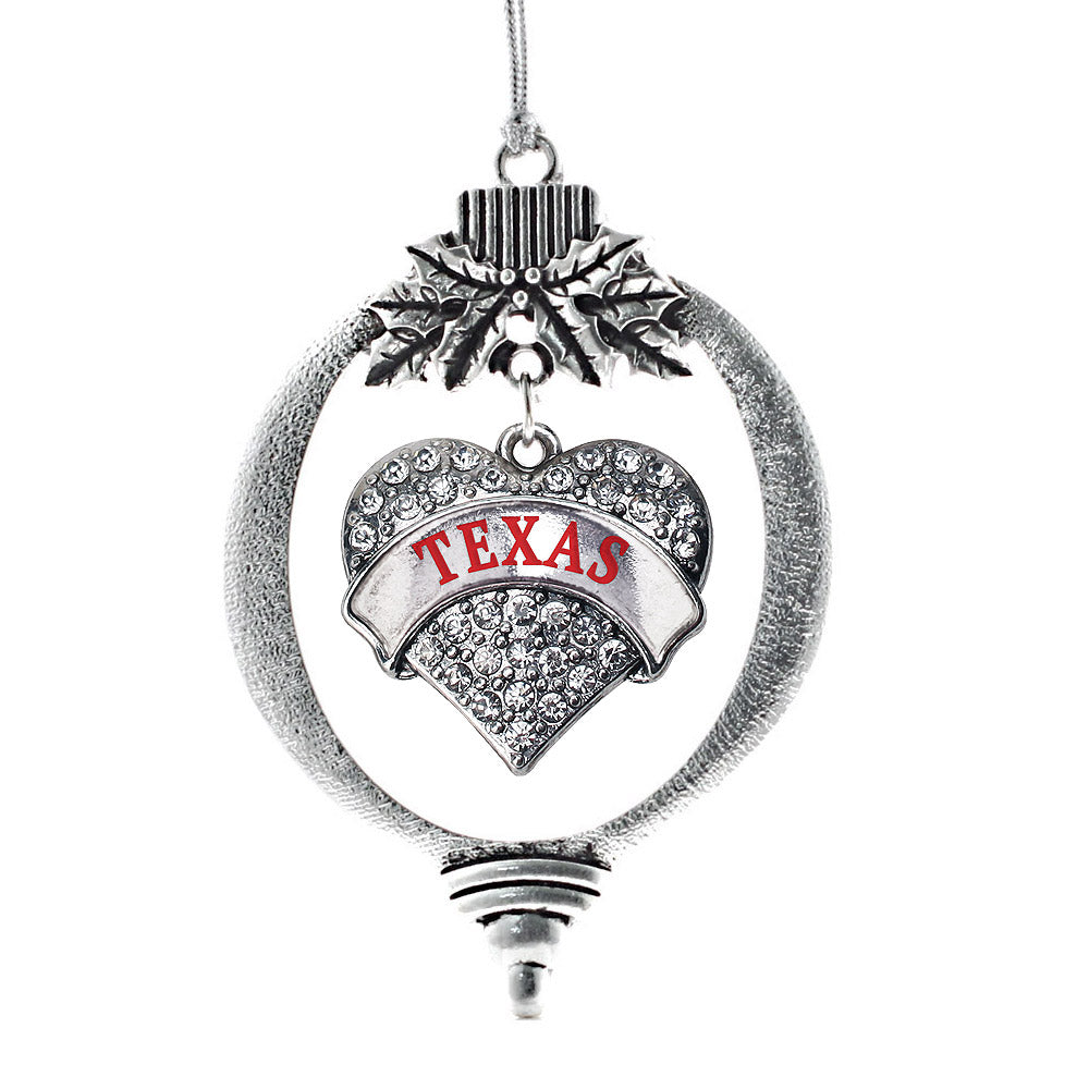 Texas Pave Heart Charm Christmas / Holiday Ornament