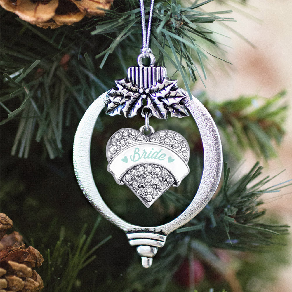 Mint Bride Pave Heart Charm Christmas / Holiday Ornament