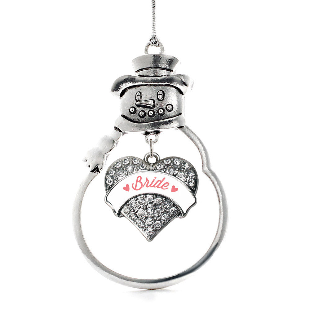 Coral Bride Pave Heart Charm Christmas / Holiday Ornament